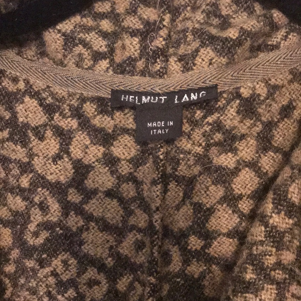 Helmut Lang - Wool Alpaca Jacquard Hooded Cape